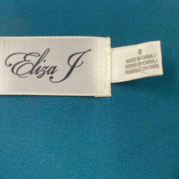 Eliza J Fit & Flare Dress V Neck Surplice Floral Birds Print Midi Green Womens 0 - Picture 5 of 7